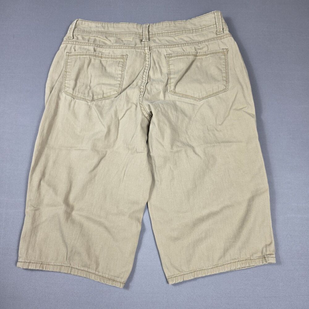 Y2K Faded Glory Stretch Capri Bermuda Denim Women's Size 6 Urban Khaki Color - Picture 4 of 5